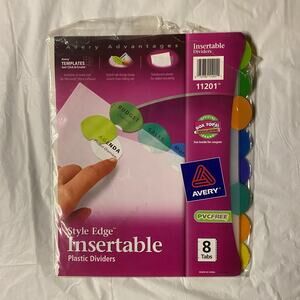 Avery Dennison Ave-11201 Style Edge Clear Plastic Insertable Divider -